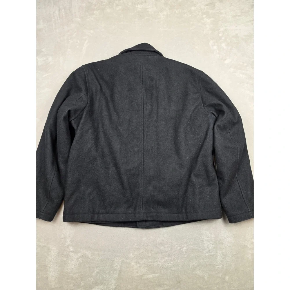 Banana Republic Wool Blend Jacket Mens XXL Black Full Zip Lined Coat Outerwear